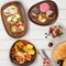 Set of 5 Acacia Wood Serving Platter and Trays, Irregular Oval Solid Wood Plates Serving Tray, Lightweight Wood Dinner Plates for Breakfast, Coffee, Tea, Snack, Plant, Housewarming Gift